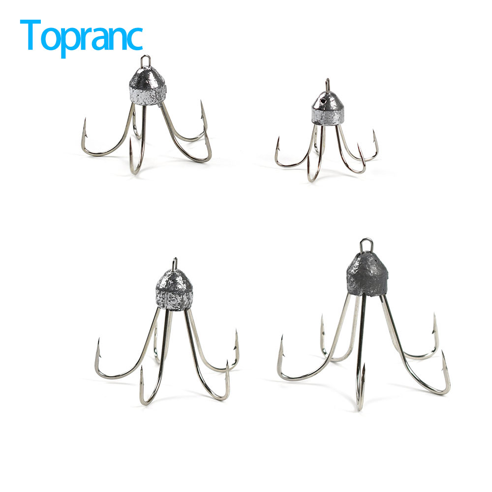 Fishing Boat Anchor - ตะขอเบ็ดตกปลา Topranc 1 ชิ้น ทำจากเหล็กกล้าคาร์บอนสูง พร้อมตะขอเกี่ยวสามทาง