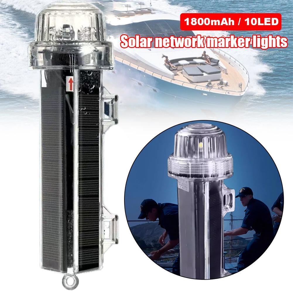 Fishing Boat Navigation Light - ไฟสัญญาณนำทางพลังงานแสงอาทิตย์แบบใหม่ ไฟสัญญาณนำทางกันน้ำ ไฟแฟลช LED สำหรับเตือนตอนกลางคืน อุปกรณ์เสริมสำหรับเรือยอชท์และเรือประมง