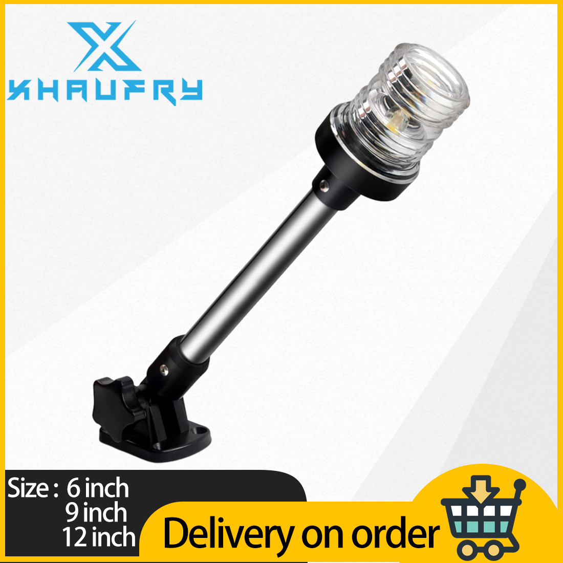 Fishing Boat Navigation Light - ไฟท้ายเรือ LED สีขาว 360 องศา แบบพับได้