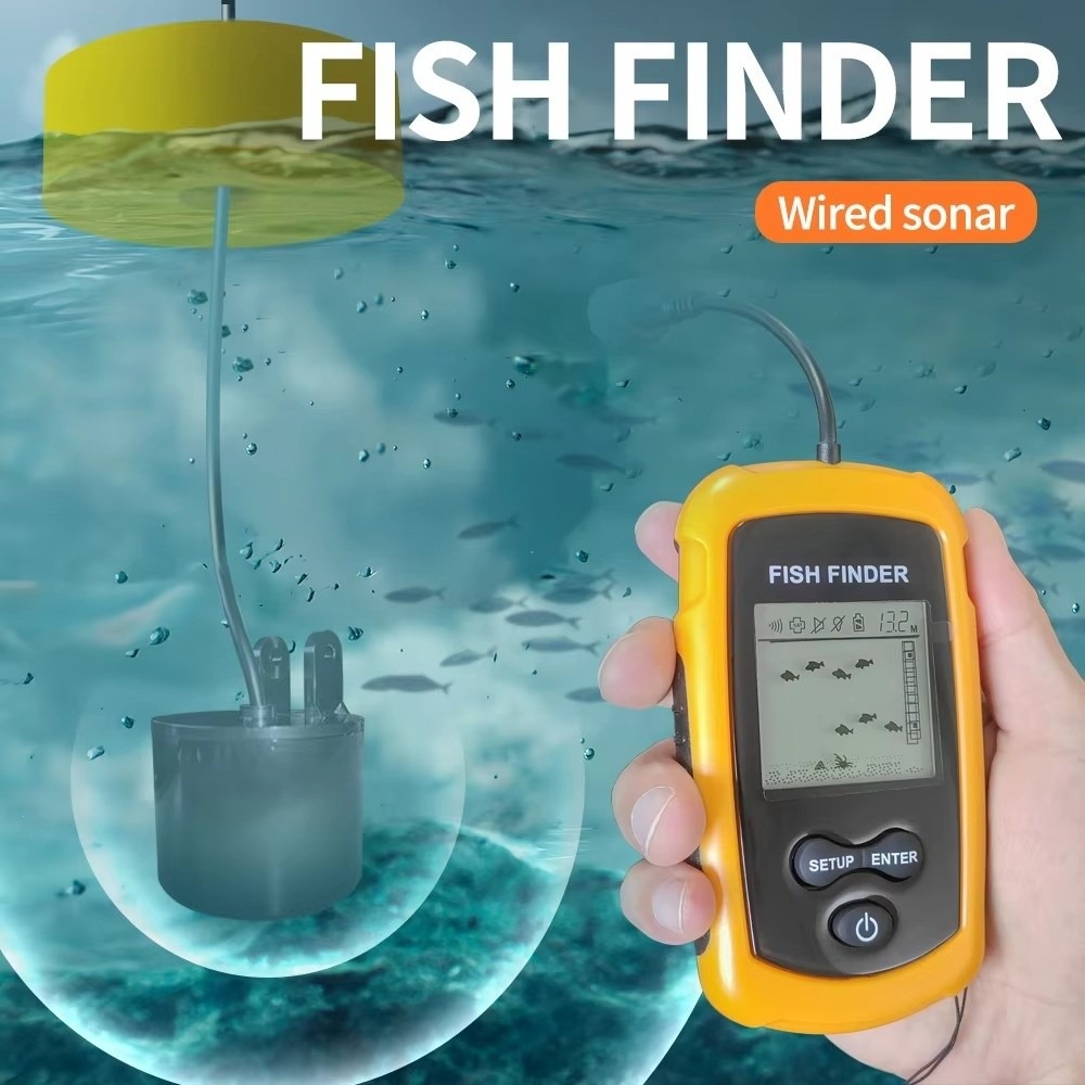 เครื่องหาปลาแบบพกพาพร้อมหน้าจอ - Fishing Boat Depth Finder บทวิจารณ์และราคา