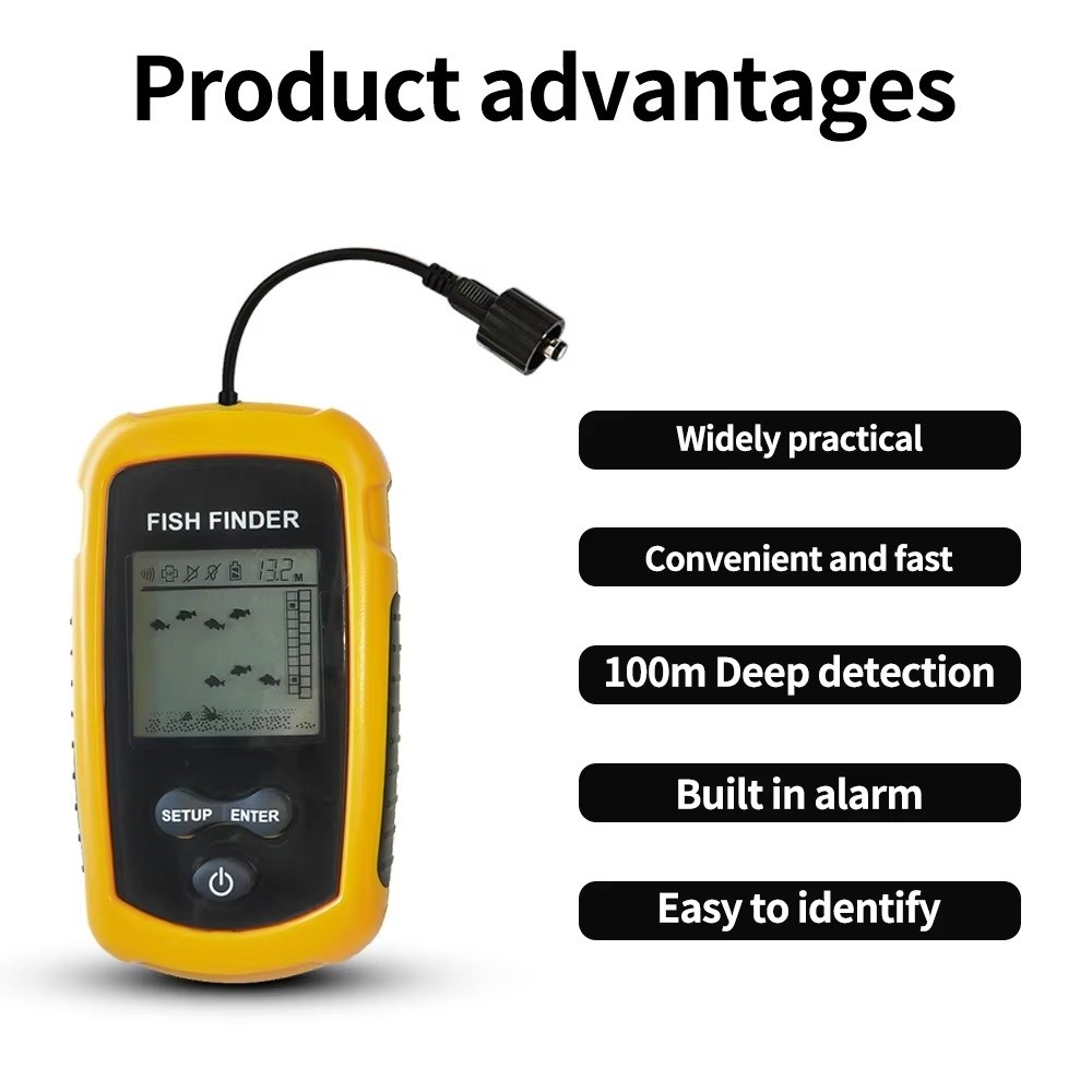เครื่องหาปลาแบบพกพาพร้อมหน้าจอ - Fishing Boat Depth Finder บทวิจารณ์และราคา