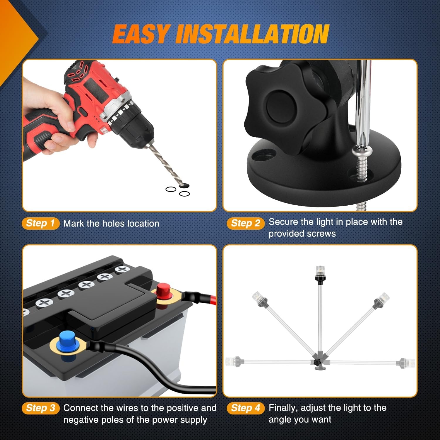 ไฟท้ายเรือ Nilight Marine ขนาด - Fishing Boat Navigation Light บทวิจารณ์และราคา