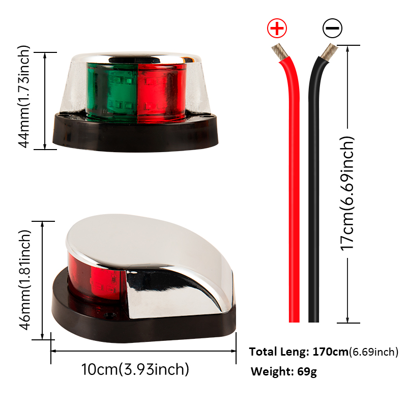 ไฟนำทางทางทะเล LED 12V สีแดง ส - Fishing Boat Navigation Light บทวิจารณ์และราคา