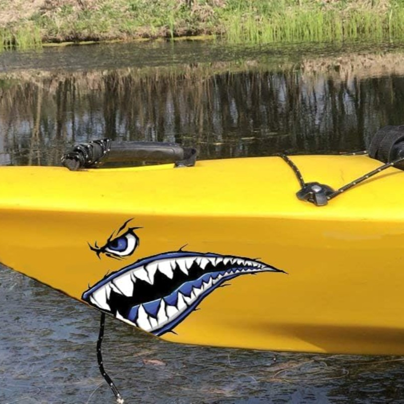 2PCS ฟันฉลามปากเรือสติกเกอร์กั - Fishing Boat Oar บทวิจารณ์และราคา