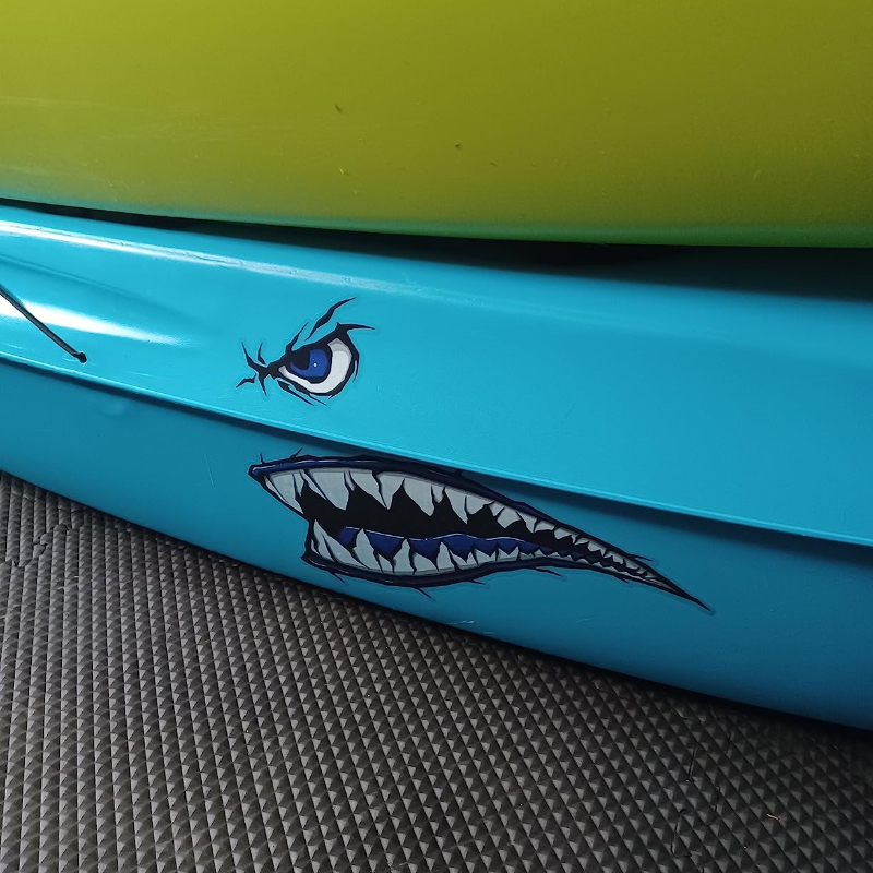 2PCS ฟันฉลามปากเรือสติกเกอร์กั - Fishing Boat Oar บทวิจารณ์และราคา